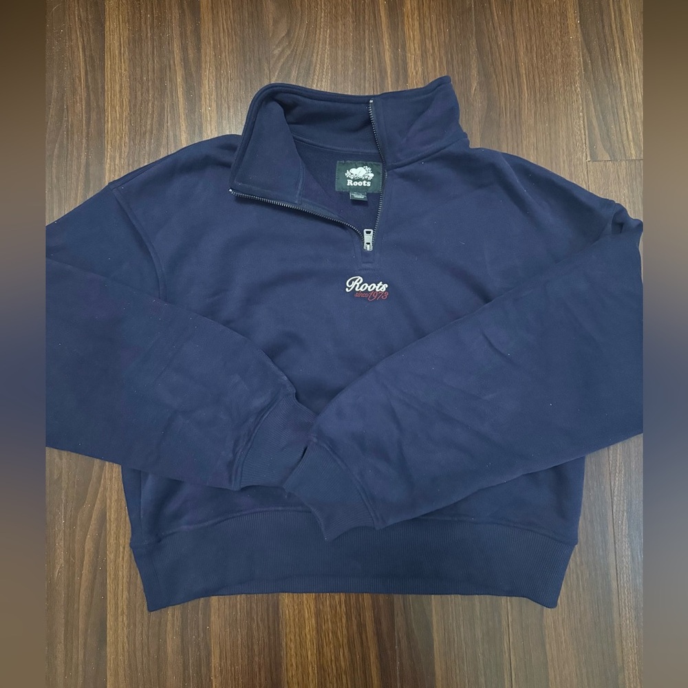 Roots Navy Quarter Zip Size M